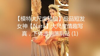 【模特大尺度私拍】极品短发女神【Nara】大尺度情趣写真，下体透明薄阴贴 (1)